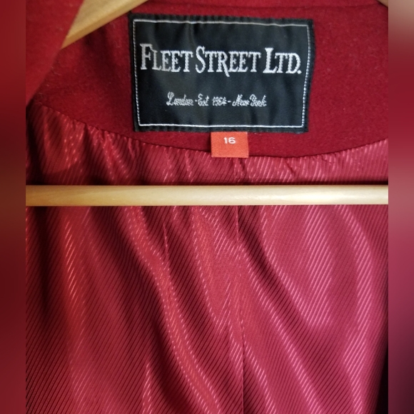Fleet Street Red Wool Midi Driving Coat - Picture 6 of 16
